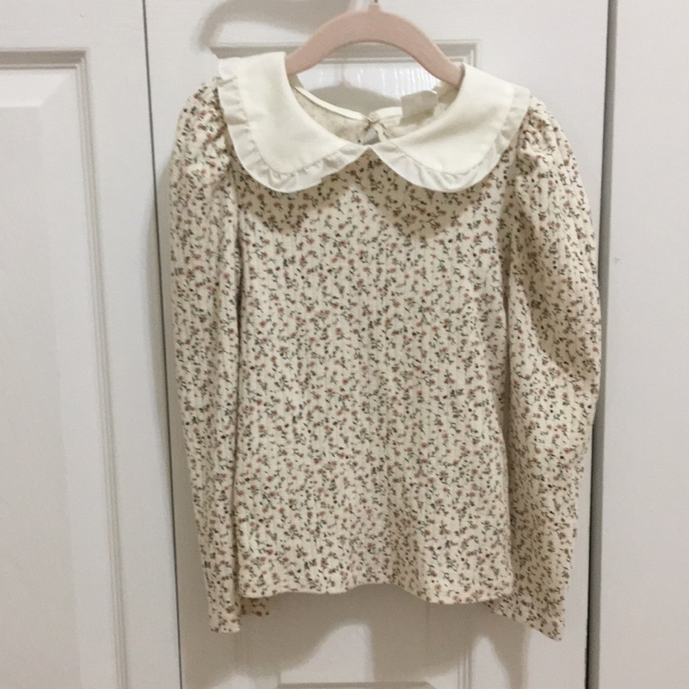 Zara Girls Peter-Pan collar print shirt